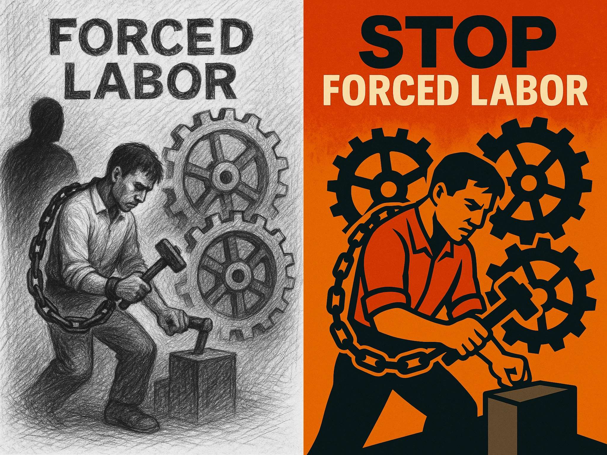 強迫勞動。示意圖。(AI生成圖)