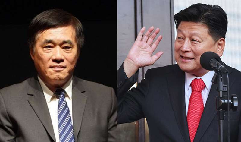 台北市前市長郝龍斌(左)、國民黨團總召傅崐萁(右)。資料合成照。(圖:中央社)