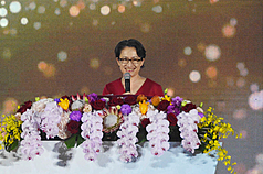 副總統蕭美琴（圖）13日到宜蘭出席國際青年商會中華民國總會2025年全國年會開幕典禮。