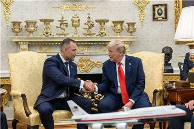 美國總統川普(Donald Trump)3日在白宮會見波蘭總統納夫羅茨基(Karol Nawrocki)。 (圖:X@WhiteHouse)