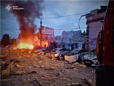 俄羅斯28日表示，俄軍夜間對烏克蘭發動大規模空襲，擊中軍事目標。(FB@zelenskyy.official)