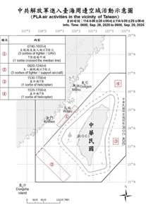 中共解放軍臺海周邊海、空域動態 (圖：國防部)