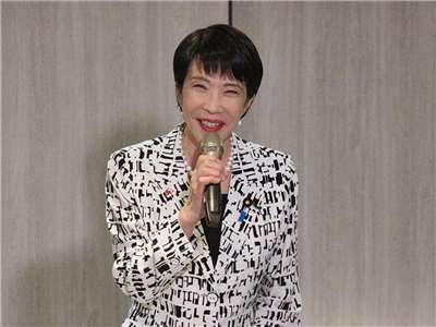 針對日本政局動態，學者陳文甲8日表示，高市早苗接任首相呼聲最高，因為她具備3大優勢。圖為高市4月來台訪問 (央廣檔案/記者王照坤 攝)