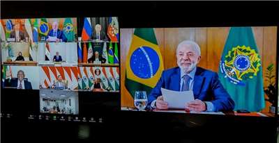 金磚國家11成員國8日舉行線上峰會。 (圖:X@LulaOficial)