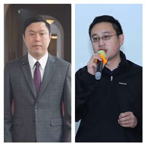 總統府1日公布國家安全會議新任人事，台北市議員趙怡翔（右）、總統府發言人李問（左）接任國安會副秘書長職務。(總統府發言人臉書∕∕中央社合成照)