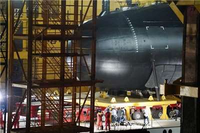 圖為首艘國造潛艦海鯤軍艦。(圖：中央社)	