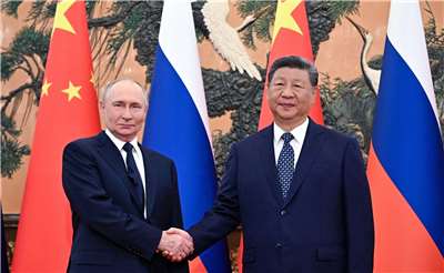中國國家主席習近平與俄羅斯總統蒲亭2日上午舉行會談。
