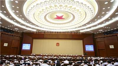 	圖為中國全國人大常委會會議現場。（中新社提供）(資料照片/CNA)