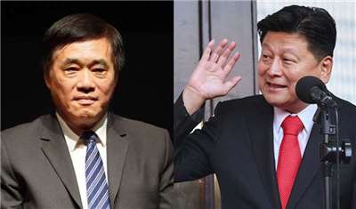 台北市前市長郝龍斌(左)、國民黨團總召傅崐萁(右)。資料合成照。(圖:中央社)