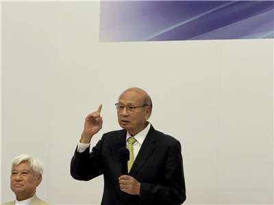 工總理事長潘俊榮表態支持調整最低工資，但反對調漲10月電價。(謝佳興 攝)