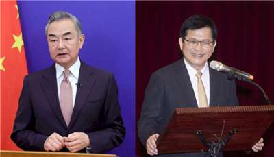 中國外交部長王毅(左)、台灣外交部長林佳龍(右)。(圖：中國外交部/中央社 央廣合成)