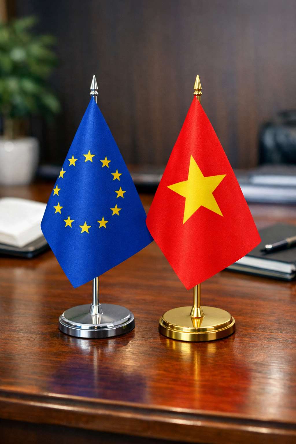 歐盟越南關係。示意圖。(AI生成圖)