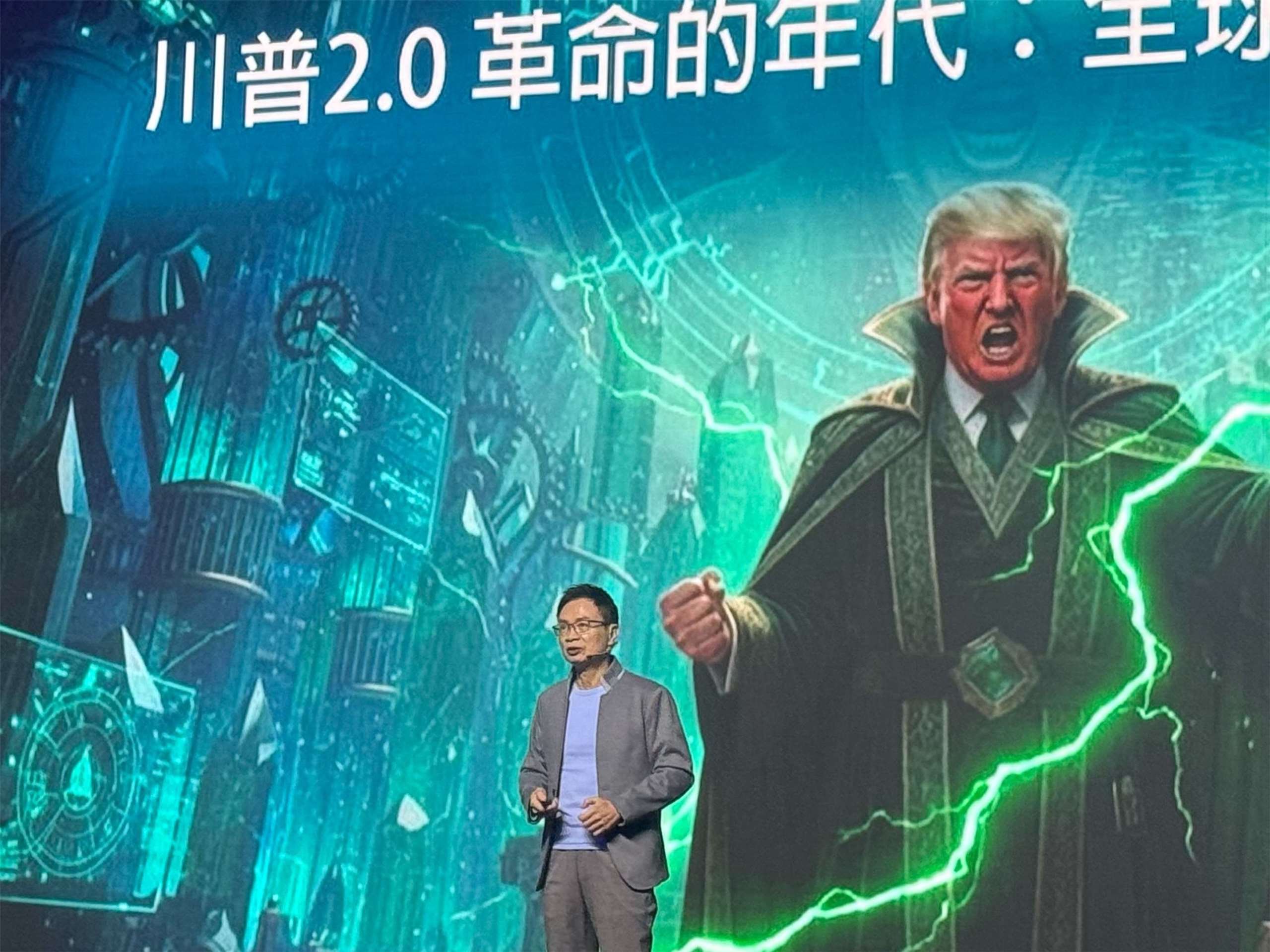 外貿協會董事長黃志芳表示，競爭對手全心投入AI應用，尤其中國企業將「狼性」發揮在其中，AI應用是我們不能輸的戰爭。(謝佳興 攝)