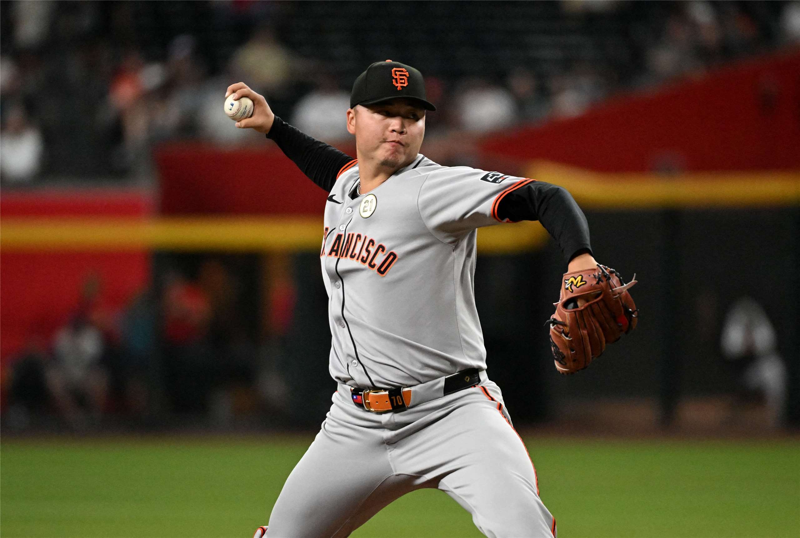 MLB巨人隊的台灣投手鄧愷威(圖)將被交易到太空人隊。資料照片。