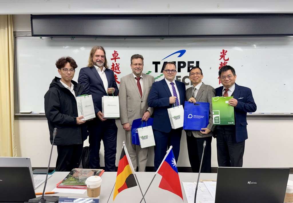 德國薩克森自由邦高教夥伴拜會北科大，雙方合影。(圖:北科大提供)
