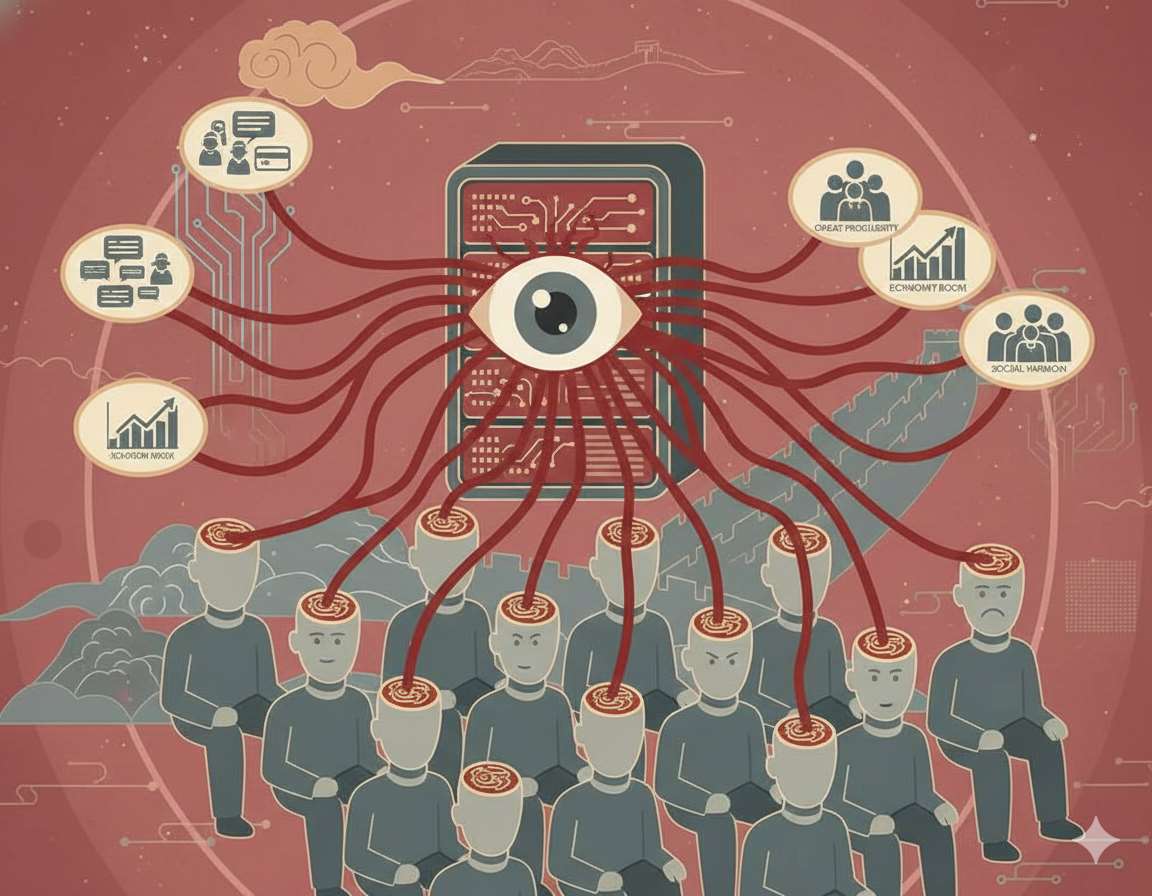 智庫發布報告指出，中國人工智慧存有窺探隱私、操縱輿論的風險。(示意圖/AI生成)