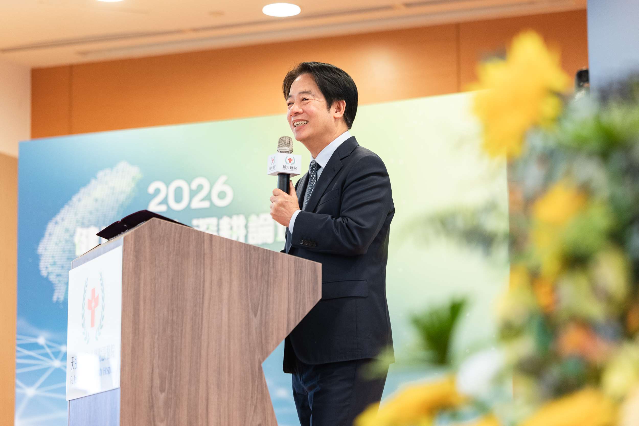 賴清德總統24日出席「健康台灣 深耕論壇」致詞。(總統府提供)