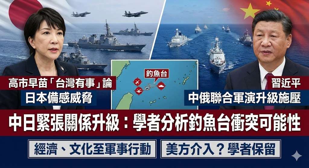 中日關係若持續惡化 學者：不排除釣魚台發生軍事衝突(AI製圖)