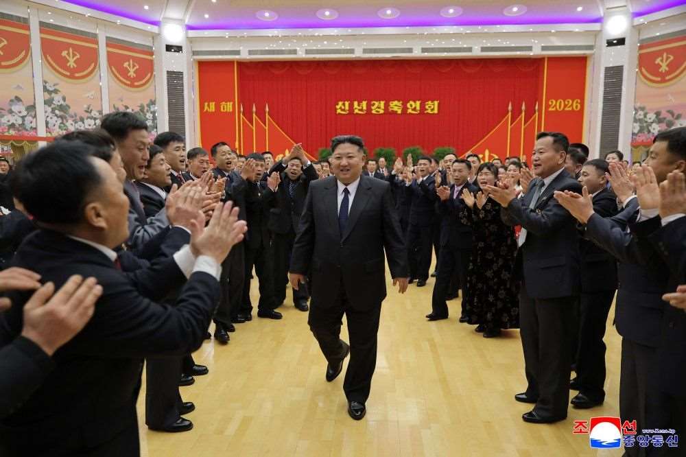 北韓領導人金正恩31日出席跨年活動。 (圖:翻拍KCNA)