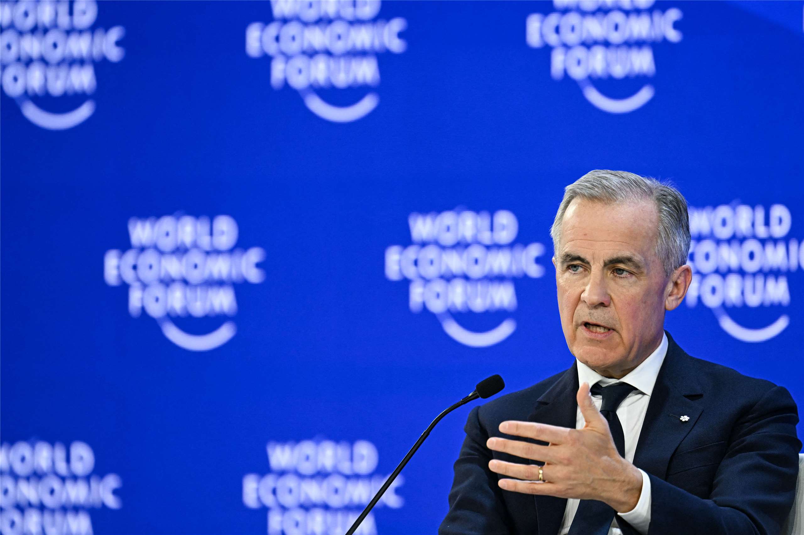 圖為加拿大總理卡尼(Mark Carney)出席世界經濟論壇。