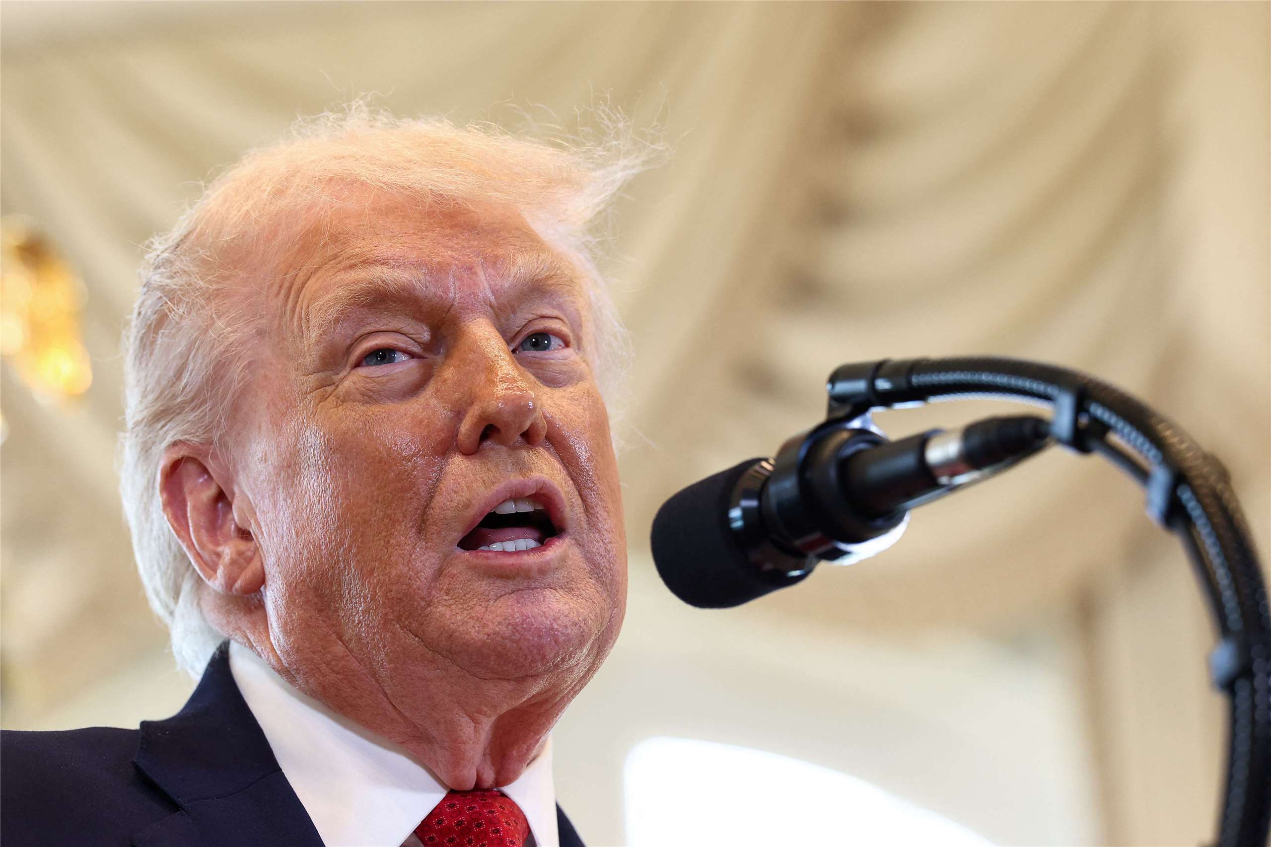 美國總統川普(Donald Trump)反擊反對美國掌控格陵蘭國家，宣布將對這些國家加徵 %關稅。資料照片(RT/達志影像)