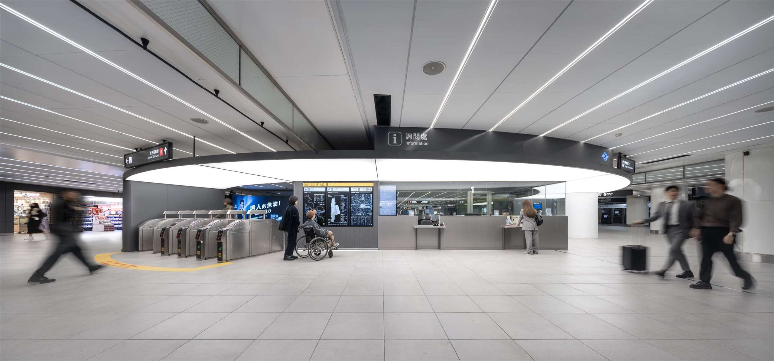 台灣設計研究院攜手臺北捷運公司重新改造「捷運台北車站B3層」。(設研院提供)