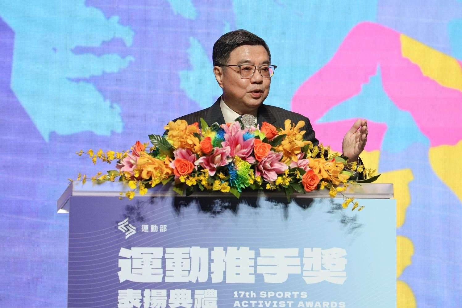 「第17屆運動推手獎」表揚典禮9日舉辦，行政院長卓榮泰出席致詞並頒獎。(運動部提供)