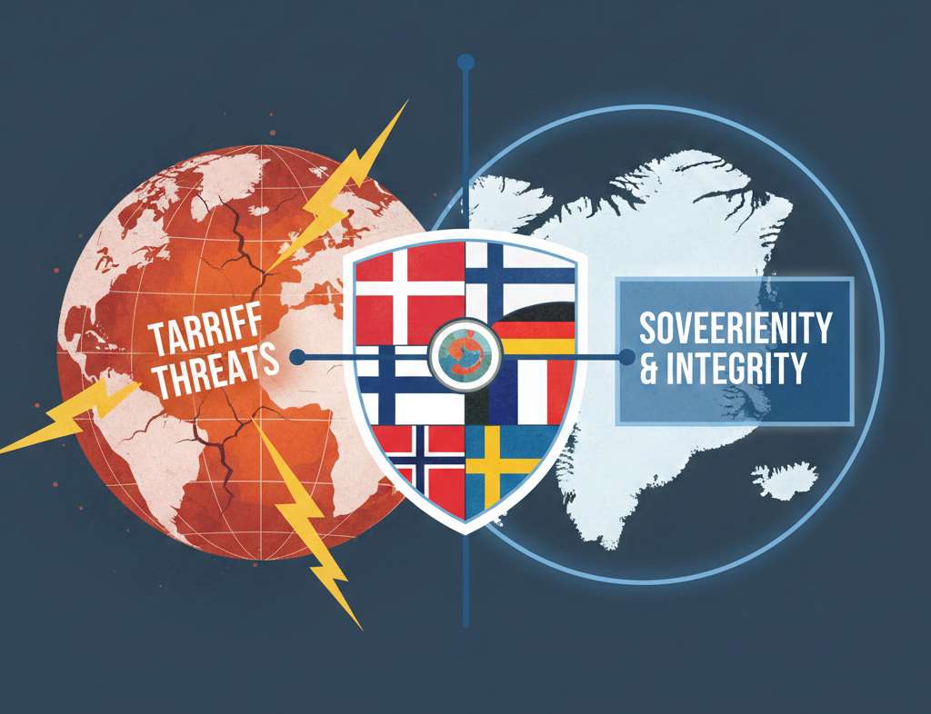 面臨美國加徵關稅的丹麥、英法德等8國18日發布一份聯合聲明，警告關稅威脅正破壞跨大西洋關係，並重申對格陵蘭主權與領土完整的支持。(示意圖/AI生成)