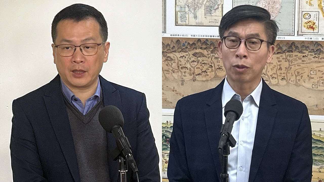 藍白16日提案放行718億新興計畫預算，綠營對此批評違法違憲。左為國民黨團書記長羅智強、右為民進黨團幹事長鍾佳濱。合成照。(趙婉淳攝)