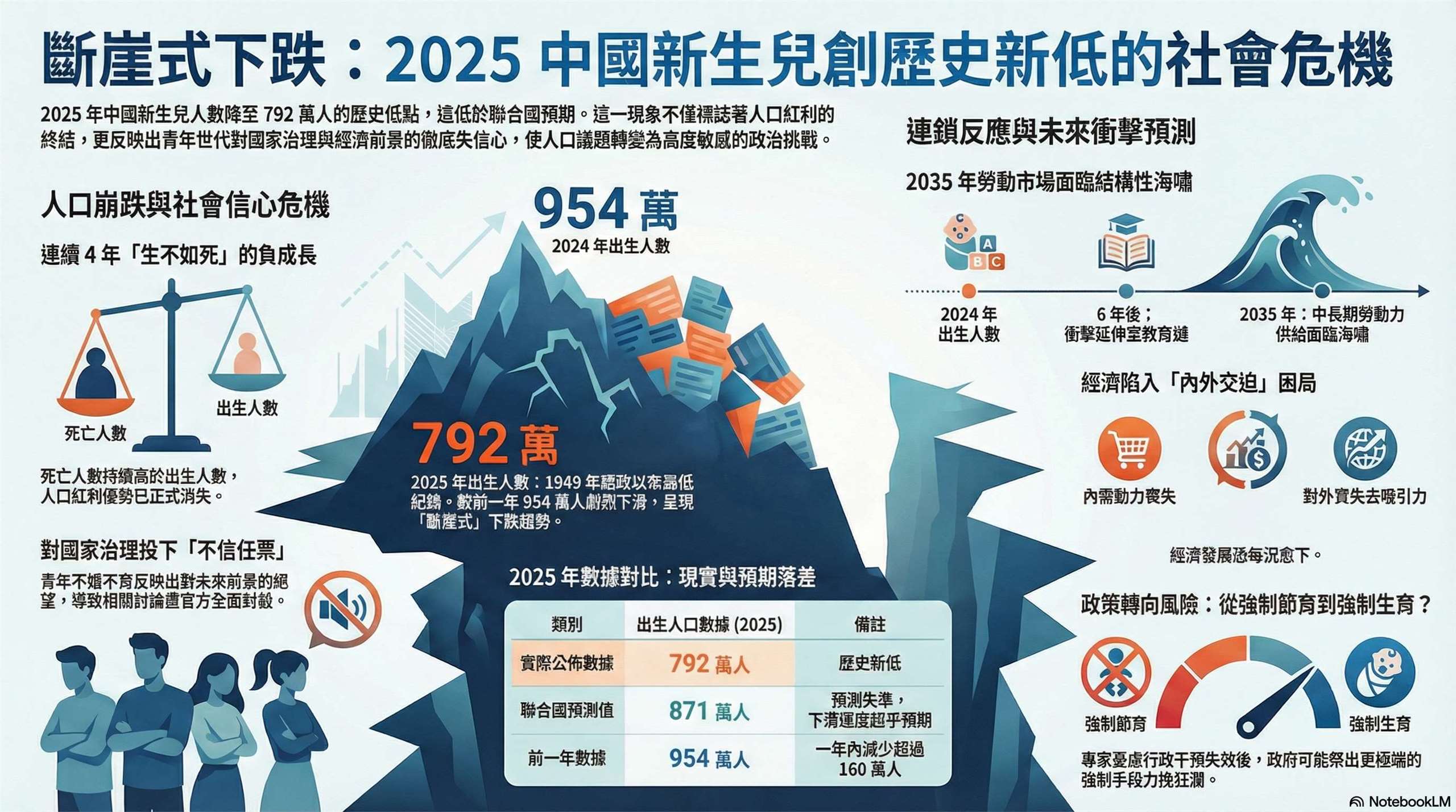 中國新生兒創歷史新低 反映青年對國家未來徹底失望 (AI生成圖)