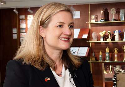 正在台灣訪問的美國亞利桑那州鳳凰城市長蓋蕾歌(Kate Gallego)15日接受央廣訪問。(Rti)