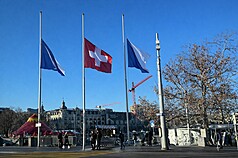 瑞士各地降半旗哀悼爆炸案的罹難者與傷者。許多休假中的醫生也緊急加入救援，舉國展現團結。

