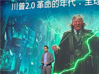 外貿協會董事長黃志芳表示，競爭對手全心投入AI應用，尤其中國企業將「狼性」發揮在其中，AI應用是我們不能輸的戰爭。(謝佳興 攝)