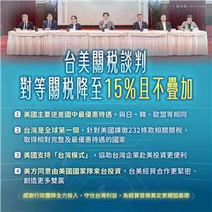 台美對等關稅談判已取得具體且正向進展。(圖 : 賴清德總統臉書)