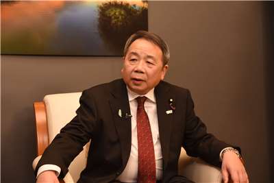 日本參議員石平7日接受央廣『為人民服務』節目專訪時的神情。(江麗華攝)