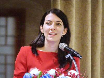 捷克前眾議長艾達莫娃(Marketa Pekarova Adamova)接受央廣節目專訪時表示，台捷在國防工業方面仍有不少合作機會 (央廣檔案/記者王照坤 攝)