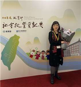 114年度教育部社會教育貢獻獎-終身奉獻獎得主賴秀峰。(楊雨青 攝)