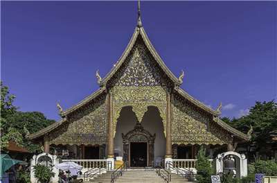 泰國內閣14日通過決議，同意將「清邁．蘭納王國之都」文化資產，提報登錄為世界遺產中的「文化景觀」類型。圖為清曼寺。(圖：維基百科)