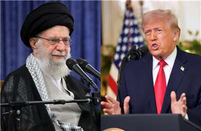 伊朗最高領袖哈米尼(Ayatollah Ali Khamenei) (左)與美國總統川普(Donald Trump)(右)近日隔空叫陣，互批不是。(法新社/央廣合成)