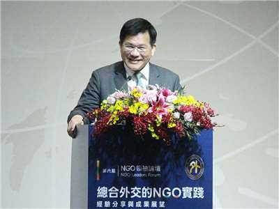 外交部第6屆「NGO領袖論壇」7日舉行，外交部長林佳龍表示，外交工作在公、私協力之下，持續拓展台灣的國際影響力 (央廣記者王照坤 攝)
