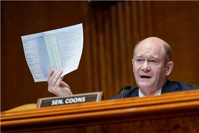 美國民主黨參議員昆斯(Chris Coons)將率領跨黨派的國會議員團體訪問丹麥。資料照。