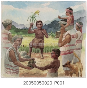 圖片出處：賴英澤《達隘教賽夏人耕作》 / 授權人：文化部典藏網 / 創用CC姓名標示 3.0 台灣及其後版本(CC BY 3.0 TW +) @ 國家文化記憶庫 https://tcmb.culture.tw/zh-tw/detail?indexCode=MOCCOLLECTIONS&id=11000013174。