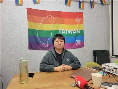 彩虹平權大平台倡議專員林宛穎分享跨性別者在軍中可能面臨的挑戰。(饒辰書 攝)