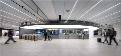 台灣設計研究院攜手臺北捷運公司重新改造「捷運台北車站B3層」。(設研院提供)