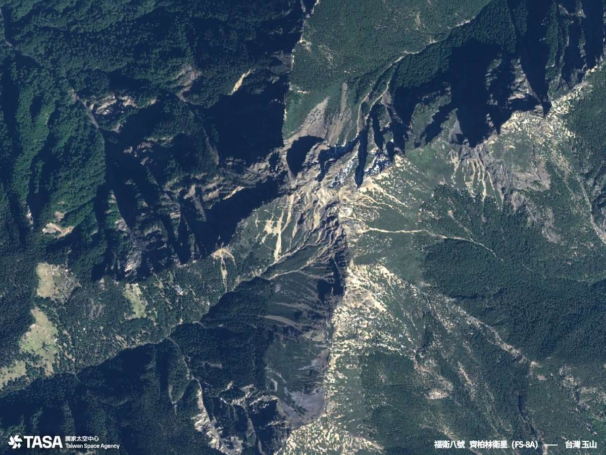 國家太空中心15日釋出齊柏林衛星新一波取像成果，玉山入鏡。 (圖:國家太空中心提供)