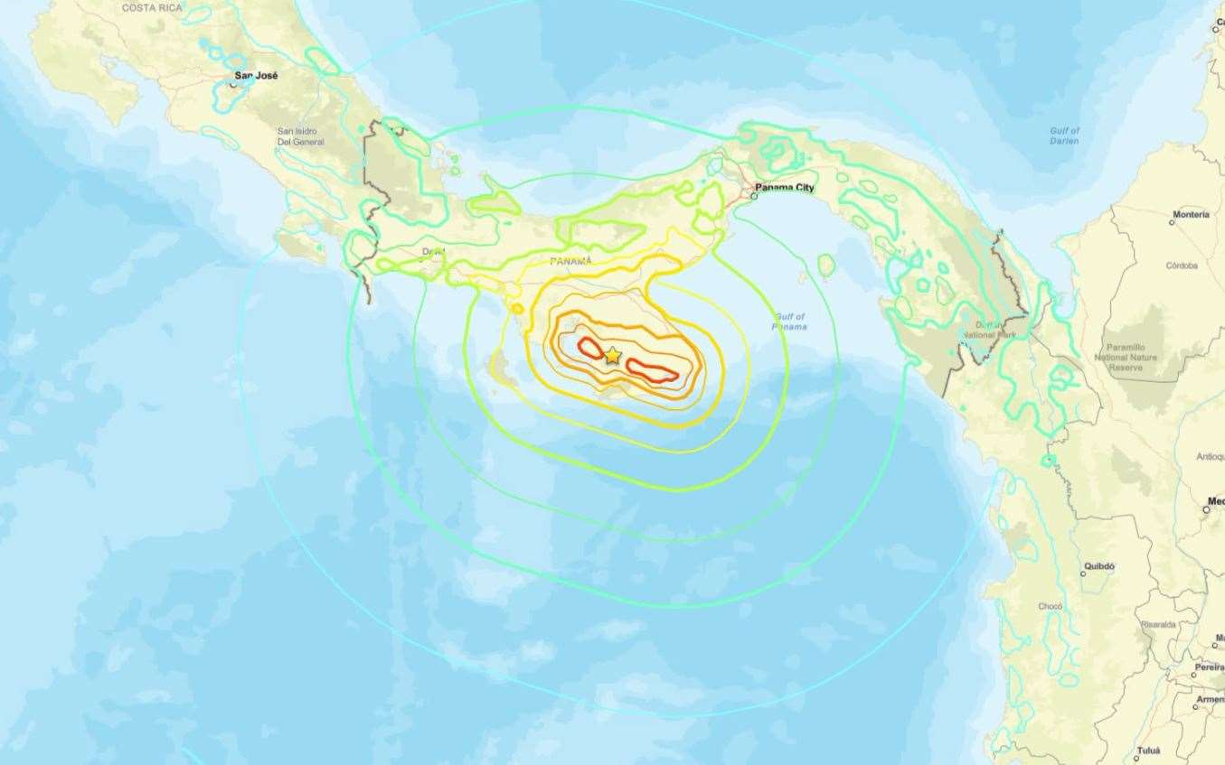巴拿馬9日發生規模7.7地震、在中部省份造成數百處房屋與基礎設施損壞，當局已記錄了超過200次餘震。(圖:交通部中央氣象署臉書)