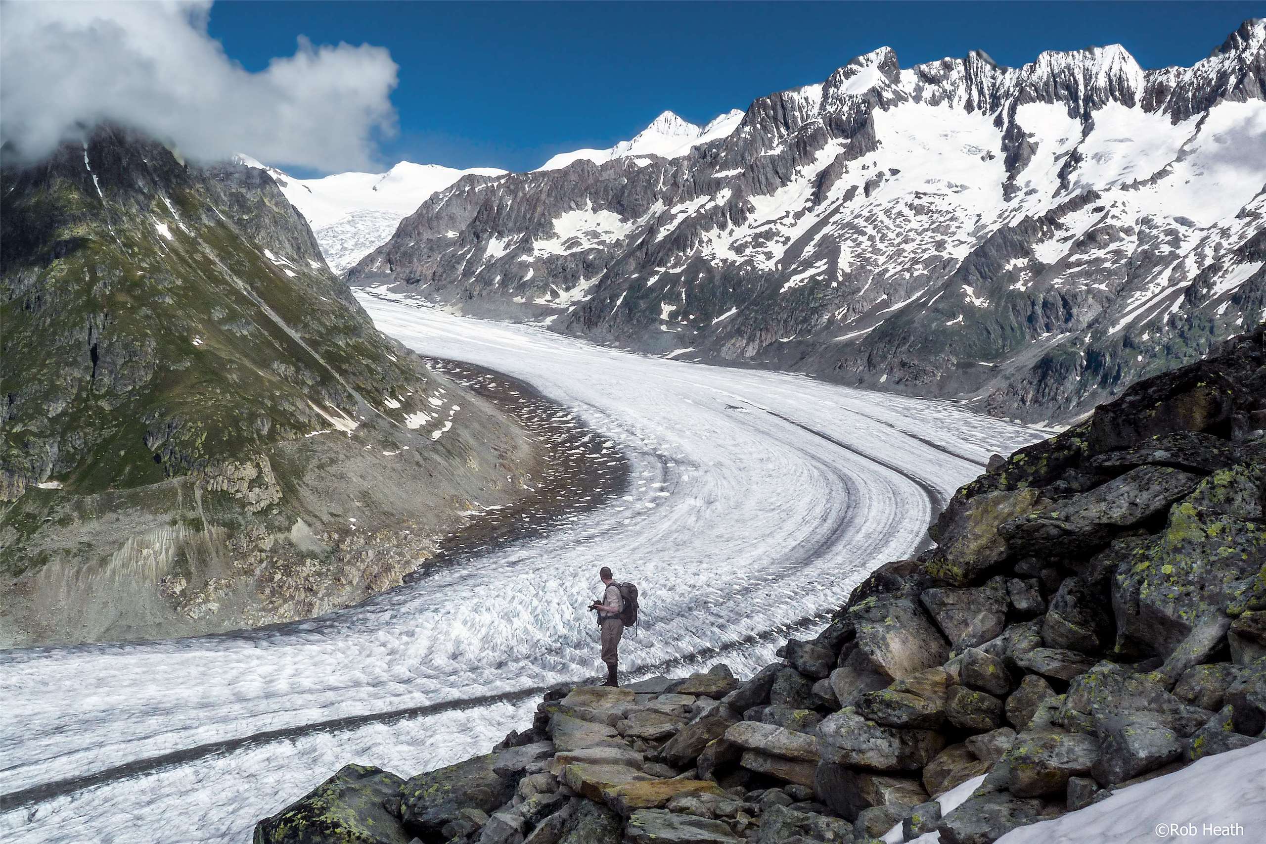 瑞士最大的阿雷奇冰川(Aletsch Glacier)今年經歷有史以來最大規模融化。資料照。(圖：維基)