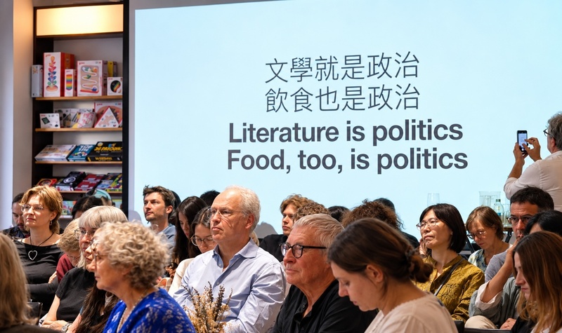「臺灣漫遊錄」柏林朗讀活動4日吸引大批讀者到場，現場座無虛席。作者楊双子以「文學就是政治、飲食也是政治」談作品中的台灣歷史、飲食文化與認同議題。