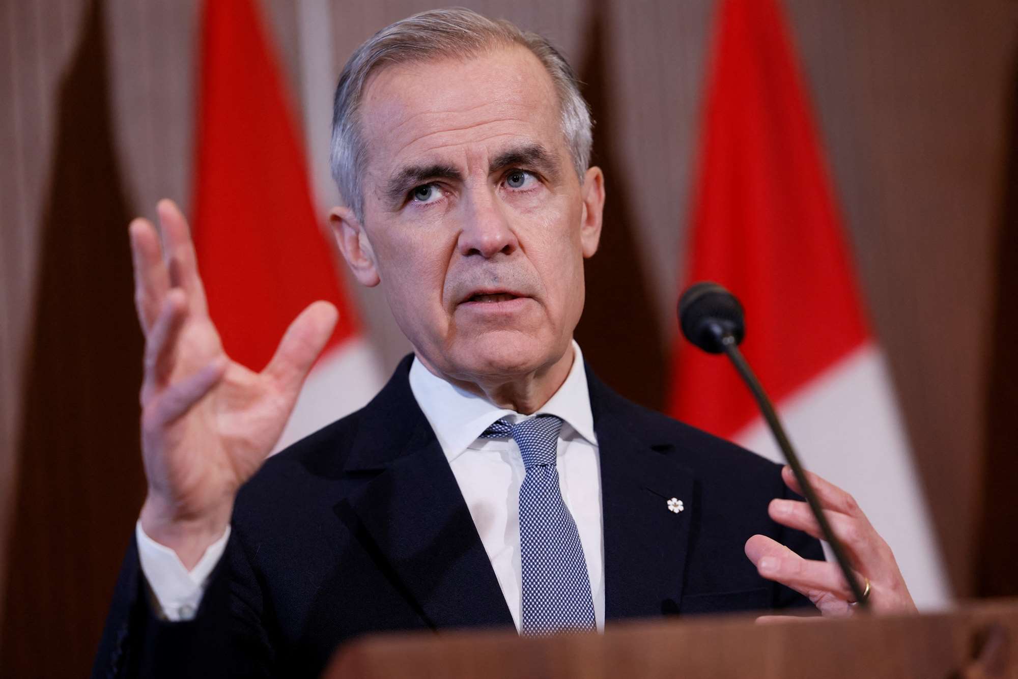 加拿大總理卡尼(Mark Carney)警告，在與美國爆發貿易戰之際，一旦分離主義派勝出將帶來危險的不確定性。(檔案照)