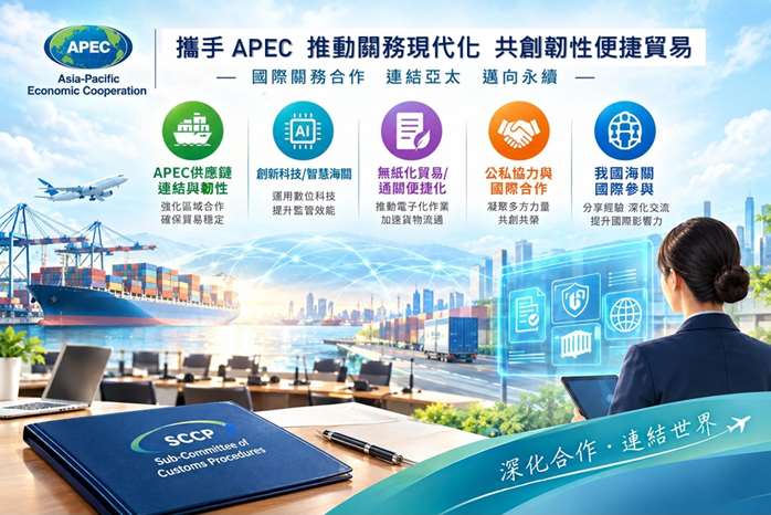 財政部關務署表示，台灣近年積極導入AI協助查緝與稅則查詢，未來將持續透過國際合作提升關務效能並拓展國際空間。(內政部關務署)